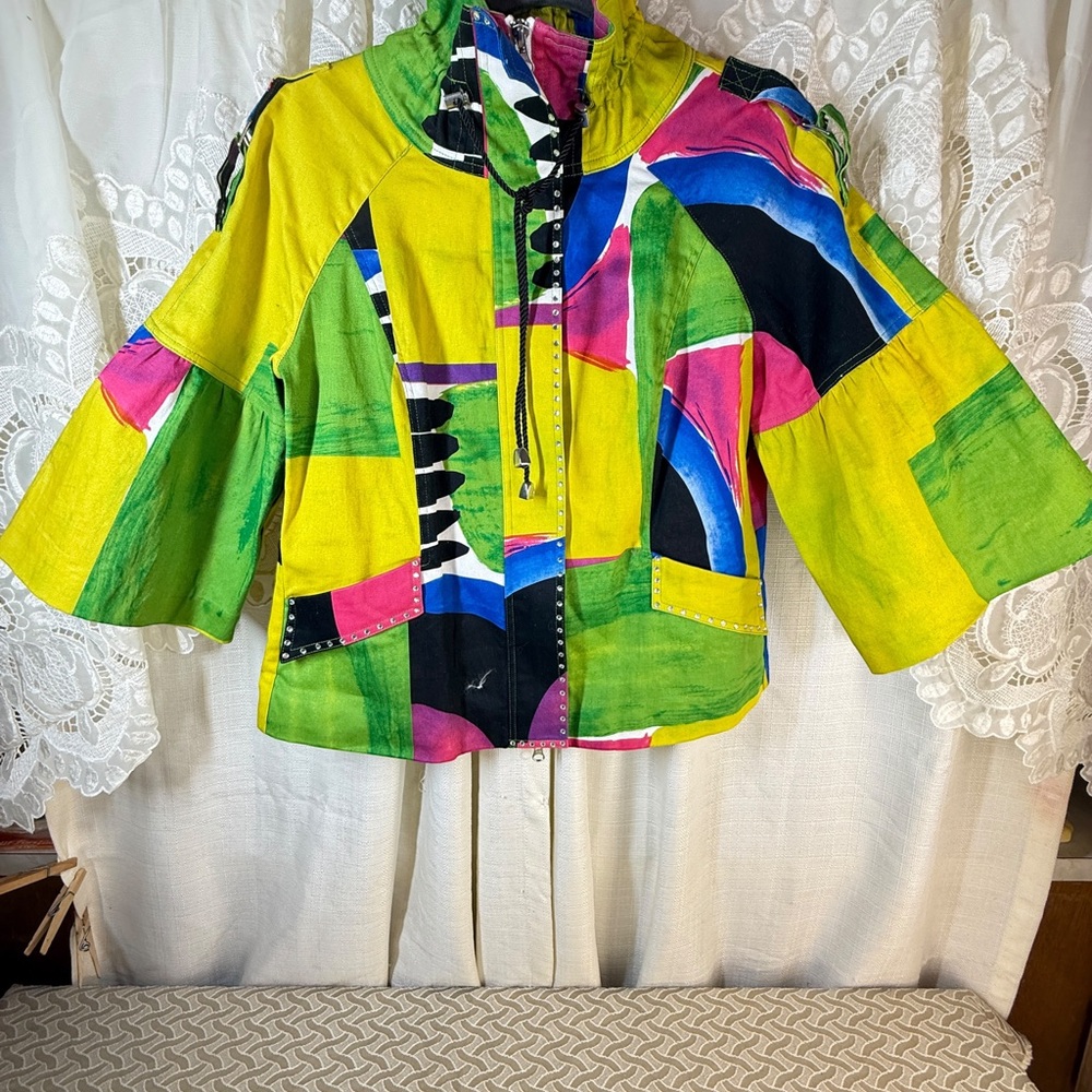 Colorful Abstract Jacket Vintage size m by break